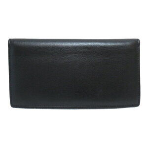 Balenciaga Bifold Long Wallet Leather Wallet Black